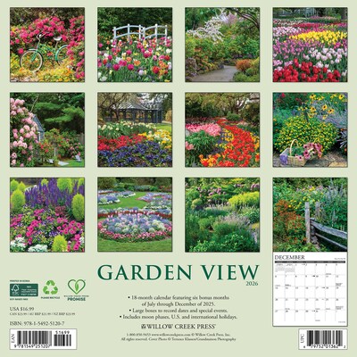 2026 Willow Creek Garden View 12 x 12 Monthly Wall Calendar (51207X)