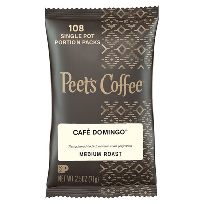 Peets Coffee House Blend Ground Coffee, Medium Roast, 2.5 oz., 18/Box (PCEHOUP25)