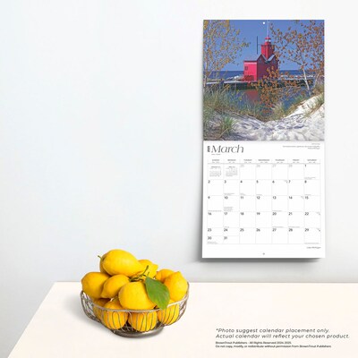 2025 BrownTrout Lake Michigan 12" x 12" Monthly Square Wall Calendar (9781975475048)
