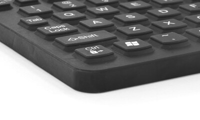 Man & Machine Slim Cool Wired Ergonomic Waterproof Keyboard, Black (SCLP/B5)