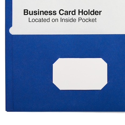 Staples Smooth 2-Pocket Paper Folder, Electric Blue, 25/Box (50754/27534-CC)