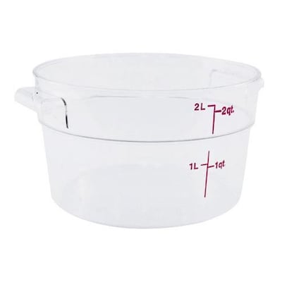 Cambro 2 Qt. Camwear® Food Storage Container, 8 3/16  D X 4 3/16 H, Clear (RFSCW2135)