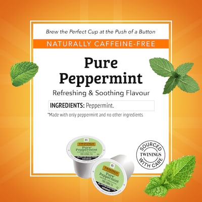 Twinings Pure Peppermint Herbal Tea, Keurig® K-Cup® Pods, 24/Box (TNA85813)