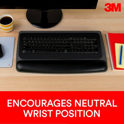 3M Gel Wrist Rest with Platform for Keyboard, Non-Skid Base, Gray (WR420LE)