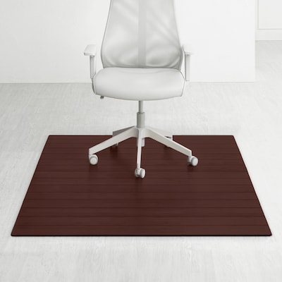 Anji Mountain Deluxe Bamboo Carpet & Hard Floor Chair Mat, 42 x 48, Dark Cherry (AMB24035W)