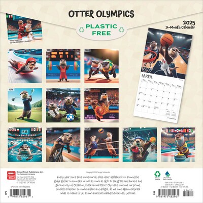2025 BrownTrout Otter Olympics 12" x 12" Monthly Wall Calendar (9781975482961)