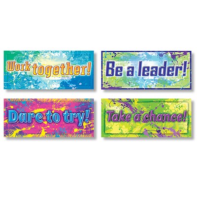 North Star Teacher Resources 7-1/3" x 17", Positive Messages Posters, Laminated, 12/Set (NST3050)
