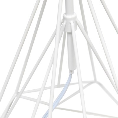 Lalia Home Geometric Wired Table Lamp, Fabric Shade, White Matte (LHT-5024-WH)