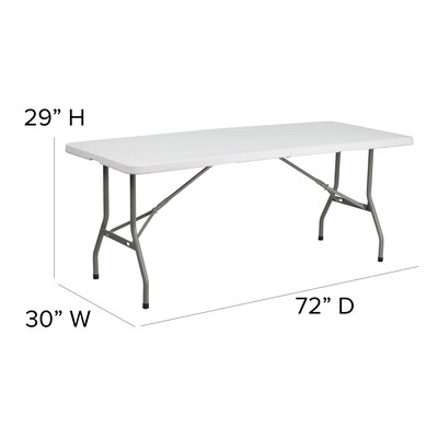 Flash Furniture Kathryn Folding Table, 72" x 30", Granite White (RB3072FH)