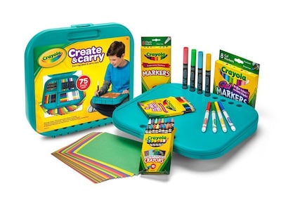 Crayola Create N' Carry 75-Piece Case, Assorted Colors (04-6814)