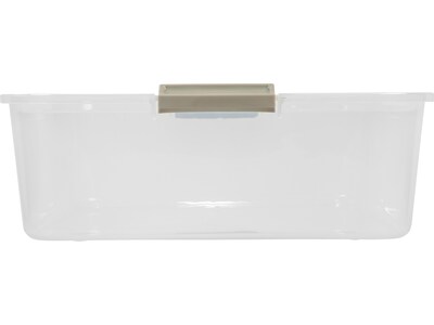 Iris 50 Qt. Latch Lid Underbed Storage Box, Clear/Gray (BCB-UB)