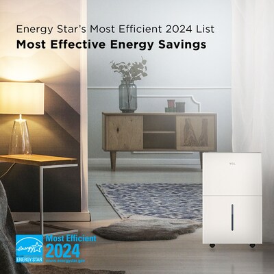TCL Energy Star 25-Pint Portable Dehumidifier, Wi-Fi Enabled, Covers up to 2000 sq. ft., White (H25D44W)