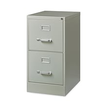 Hirsh Industries® Vertical Letter File Cabinet, 2 Letter-Size File Drawers, Light Gray, 15 x 22 x 28