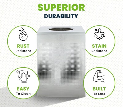 Alpine Industries Stainless Steel Trash Can, 40 Gallon, Silver (ALP438-40-SS-MK)