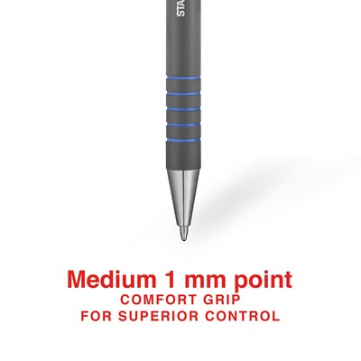 Staples® Postscript™ Retractable Ballpoint Pens, Medium Point, 1.0mm, Blue, 12/Pack (18263)