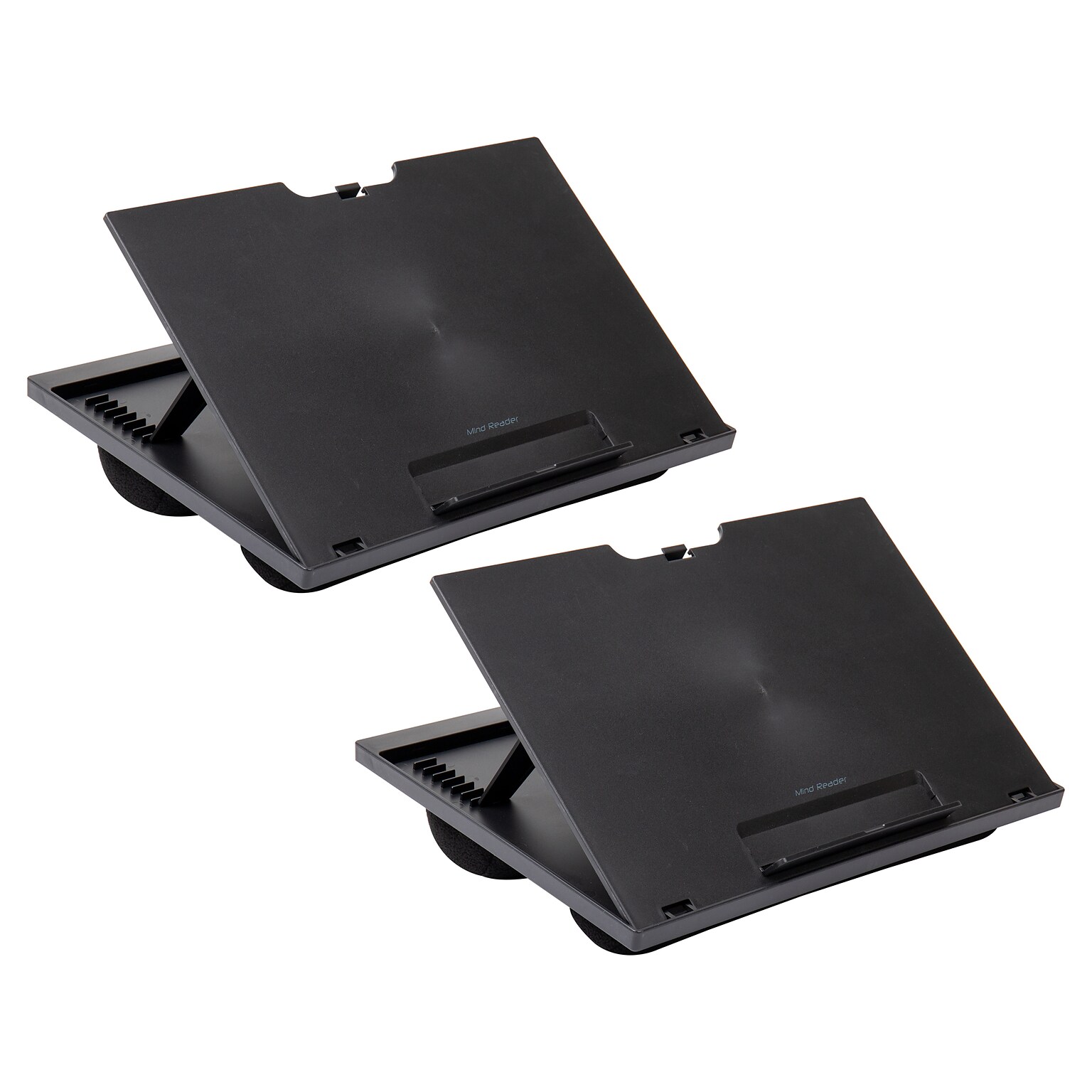 Mind Reader Anchor Collection 14.75 x 11 Plastic  Adjustable 8 Position with Cushions Lap Desk, Black, 2/Pack (2LTADJUST-BLK)