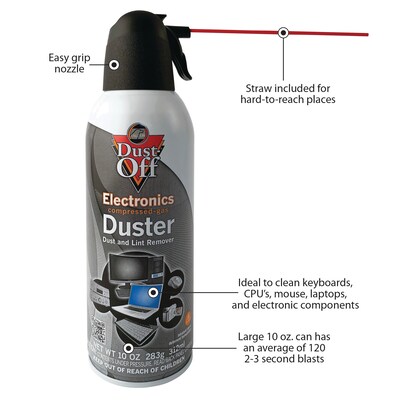Dust-Off Air Dusters, 10 oz., 12/Pack (DPSXLRCP)