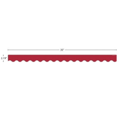 Teacher Created Resources Border Trim, 2.19" x 2.92', Cranberry Red Scalloped, 12/Pack, 6 Packs/Bundle (TCR9242-6)
