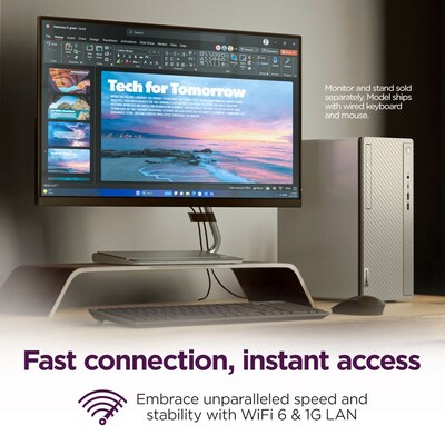 Lenovo IdeaCentre Tower Desktop Computer, Intel Core i5-14400, 8GB RAM, 512GB SSD, Mouse & Keyboard Included, Windows 11 Home