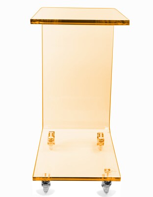Designstyles Luxurious Acrylic C-Shaped Table on Wheels, Golden (DST-ACTGNE)