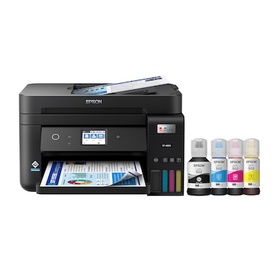 Epson EcoTank ET-4850-B Wireless Color Inkjet Printer, All-In-One Supertank, Print, Scan, Copy, Fax
