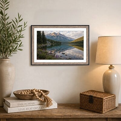Excello Brands 12" x 18" Wood Picture Frame, Black/Brown (PF-1218-TWTN)