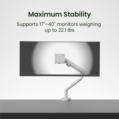 Kanto DM1 Single Monitor Desktop Mount for 17” - 40” Displays, Up to 22 lbs., White