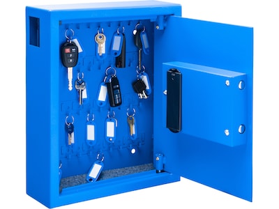 AdirOffice 40-Key Digital Lock Cabinet with Key Tags, Blue (680-40-BLU-689-PKG)