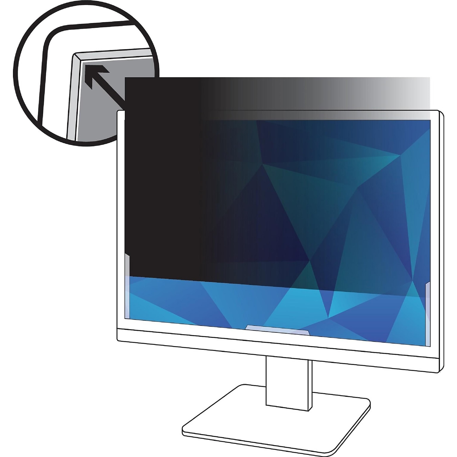 3M Privacy Filter for 20 Widescreen Monitor, 16:9 Aspect Ratio (PF200W9B)