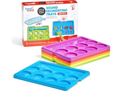 hand2mind Little Minds at Work Sound Segmenting Trays, Assorted Colors, 6/Set (95910)