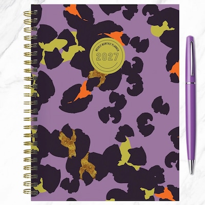 2027 TF Publishing Lilac Leopard 6.5" x 8"  Weekly & Monthly Standard Planner, Paperboard Cover, Multicolored (27-9210)