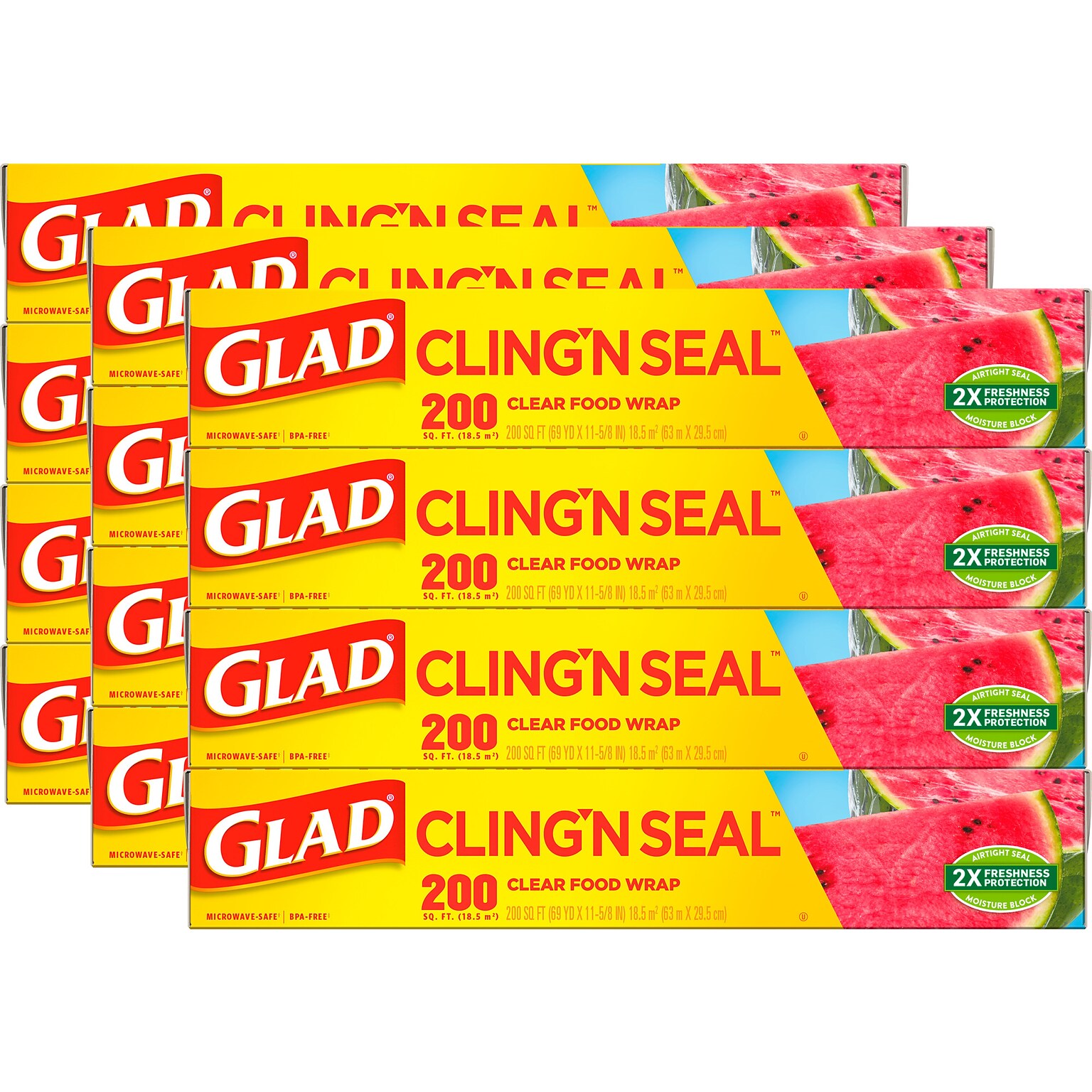 Glad ClingN Seal Plastic Food Wrap, 200 Sq. Ft. Roll (00020)