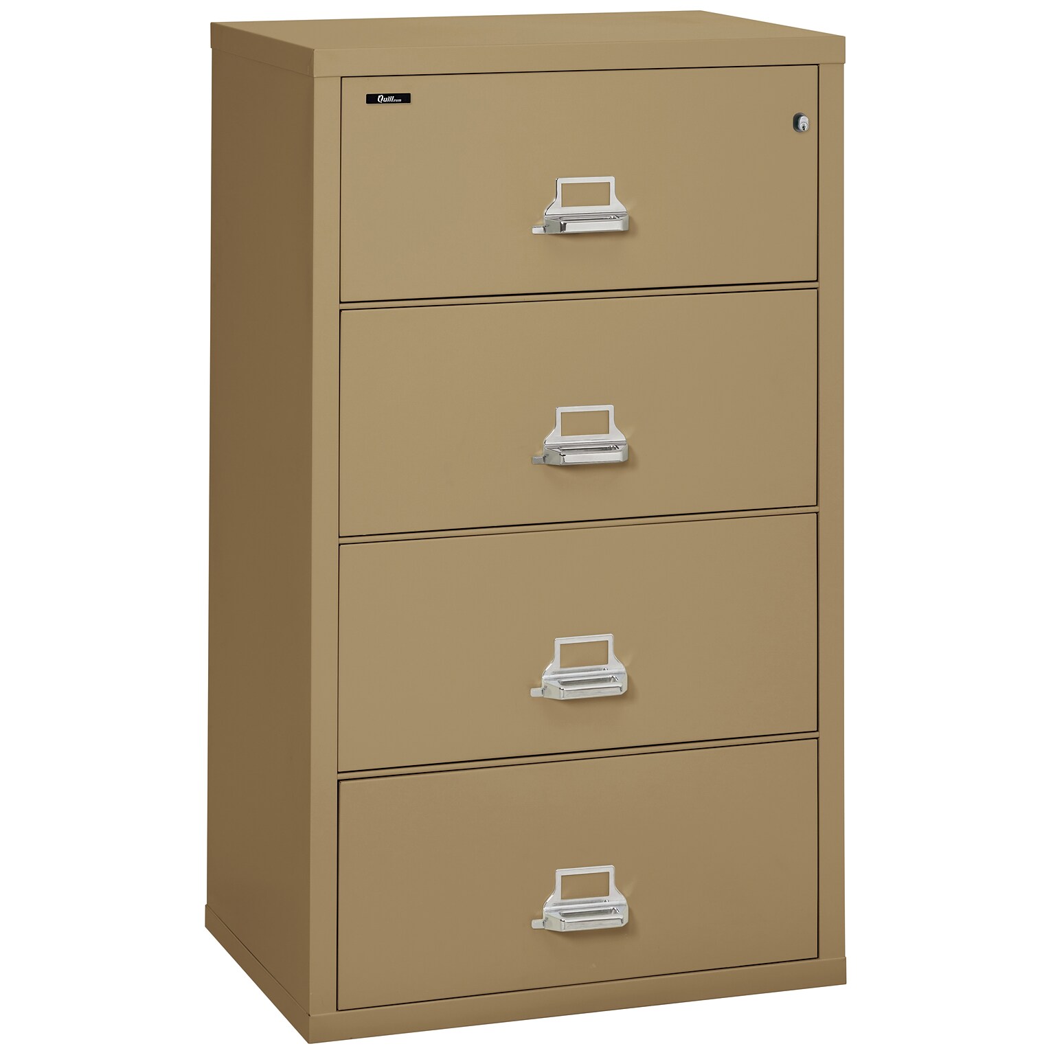 Quill Brand® 31 4-Drawer Fire Resistant Lateral File Cabinet with Lock, Letter/Legal, Sand (Q431LATSA)