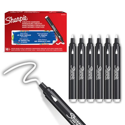 Sharpie Creative Wet Erase Markers, Bullet Tip, White, 6/Pack (2218126)