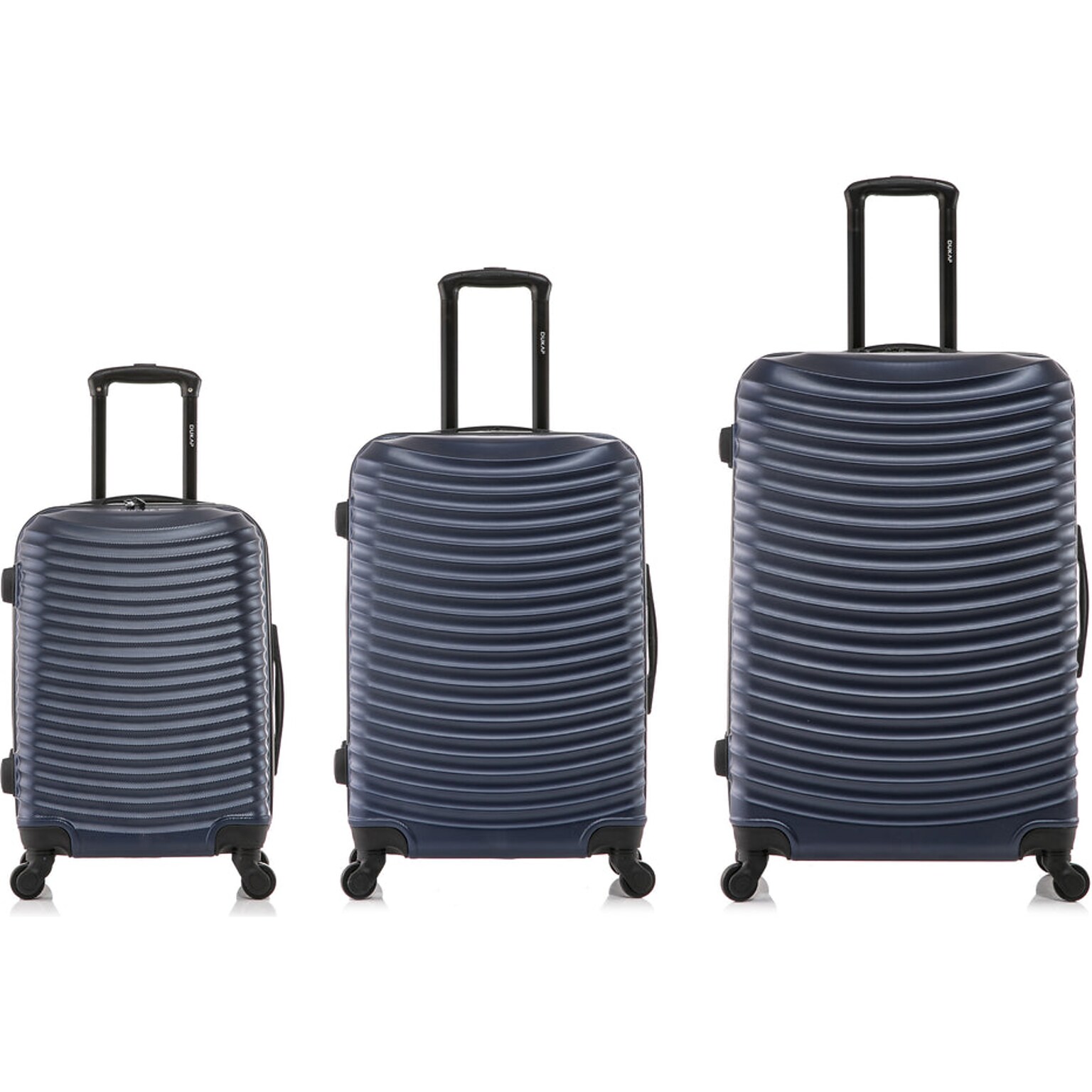 DUKAP Adly 3-Piece Hardside Spinner Luggage Set, TSA Checkpoint Friendly, Navy Blue (DKADLSML-BLU)