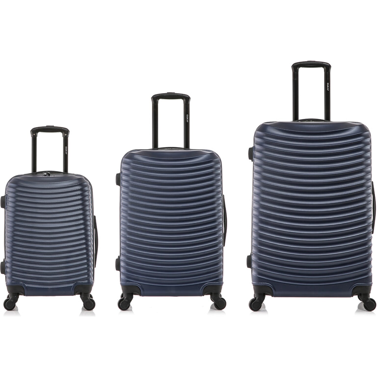 DUKAP ADLY Polycarbonate/ABS 3-Piece Luggage Set, Navy Blue (DKADLSML-BLU)