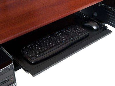 VersaDesk Deluxe 60"W Manual Adjustable Standing Computer Table, Cherry/Black (CTL6024-BC)