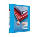 Staples® Heavy Duty 1 3-Ring View Binders, D-Ring, Light Blue (ST56285-CC)