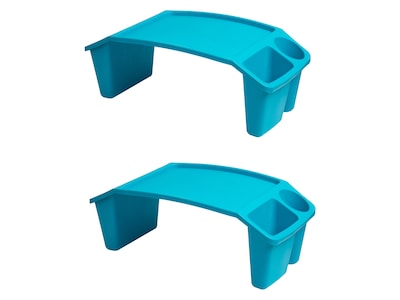 Mind Reader 10.75 x 22.25 Plastic Kids Lap Desk Activity Tray, Blue, 2/Pack (2KIDLAP-BLU)
