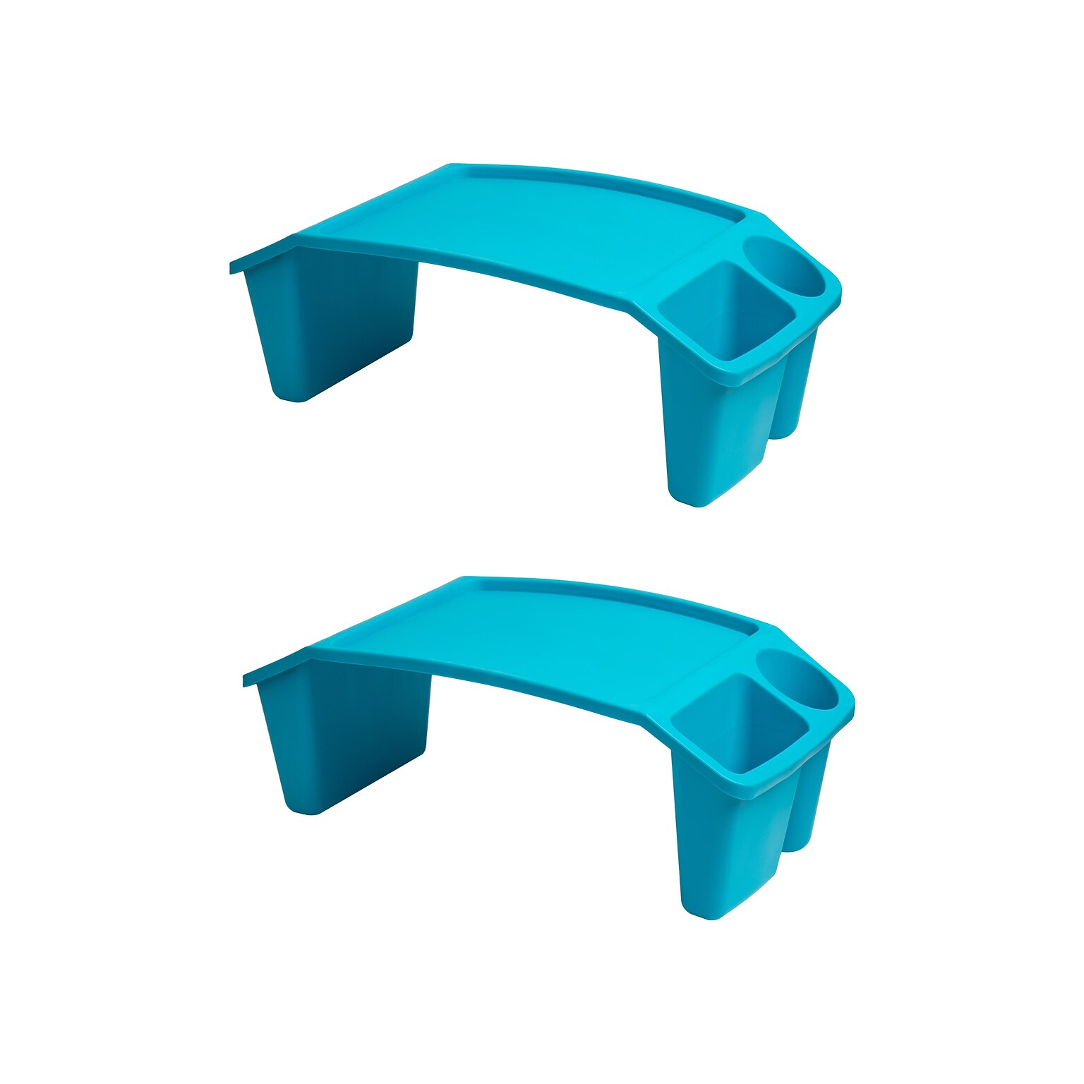 Mind Reader 10.75 x 22.25 Plastic Kids Lap Desk Activity Tray, Blue, 2/Pack (2KIDLAP-BLU)