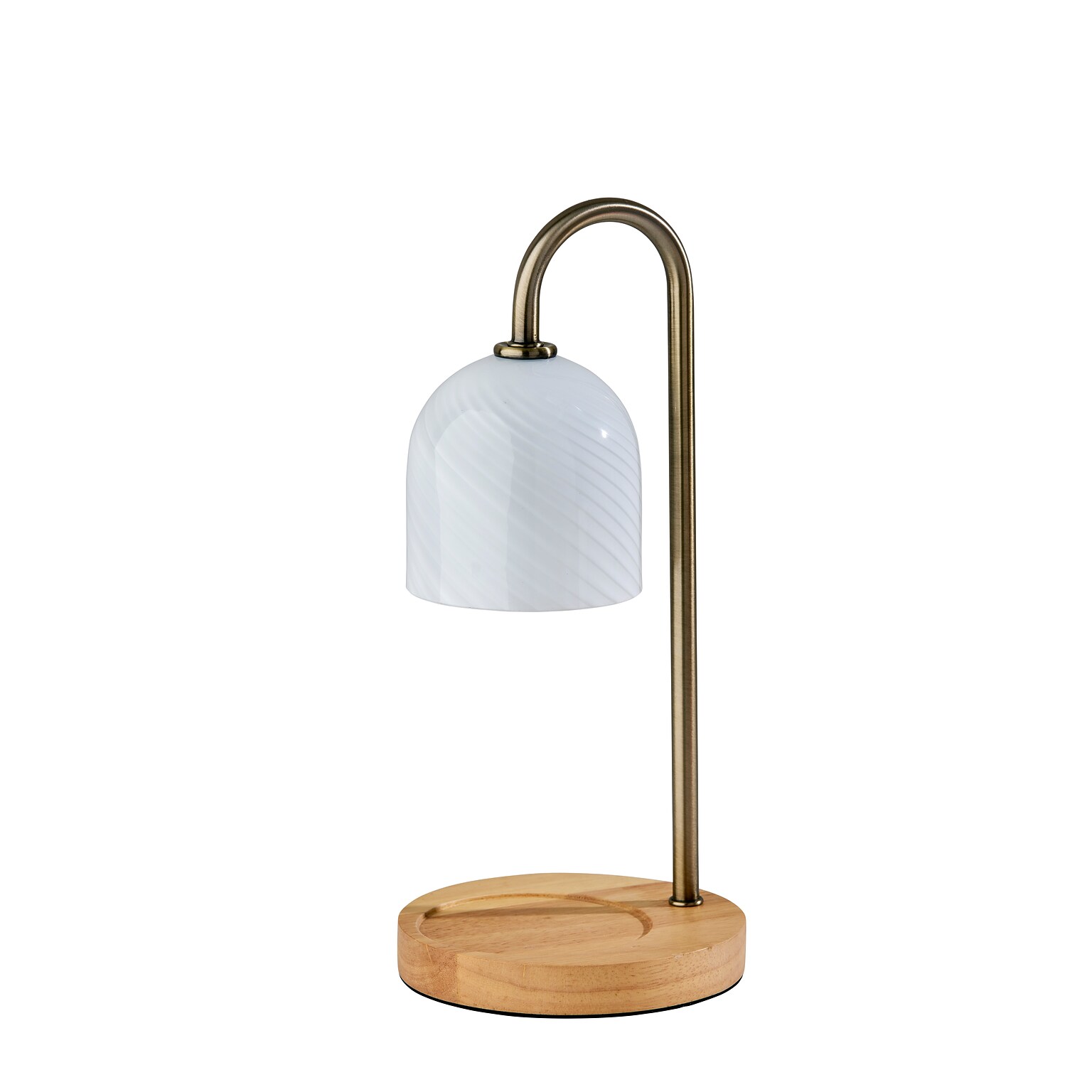 Simplee Adesso Alcott Candlewarmer 13 Halogen Table Lamp, Antique Brass (SL1191-21)