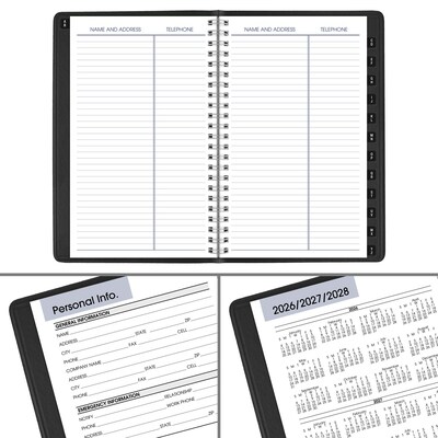 2027 AT-A-GLANCE DayMinder 5" x 8" Weekly Appointment Book, Faux Leather Cover, Black (G210-00-27)
