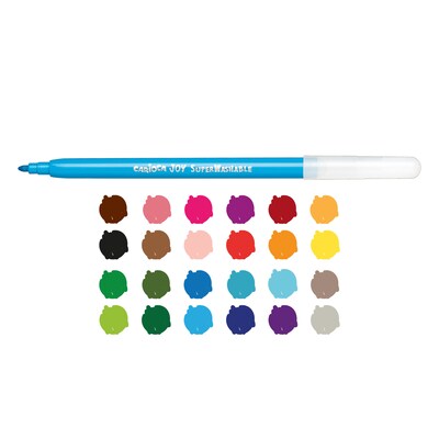 CARIOCA Joy Washable Kids Marker, Fine Tip, Assorted Colors, 24/Pack, 2/Bundle (CRA40615-2)