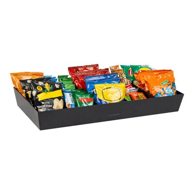 Mind Reader Plastic Snack Tray Countertop Organizer Condiment Holder, Black (SNACKORGT-BLK)