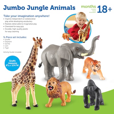 Learning Resources Jumbo Jungle Animals, Set of 5 (LER0693)