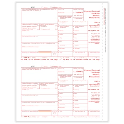 ComplyRight 2024 1099 Tax Form, 2-Part, 2-Up, Copy A, 100/Pack (5325)