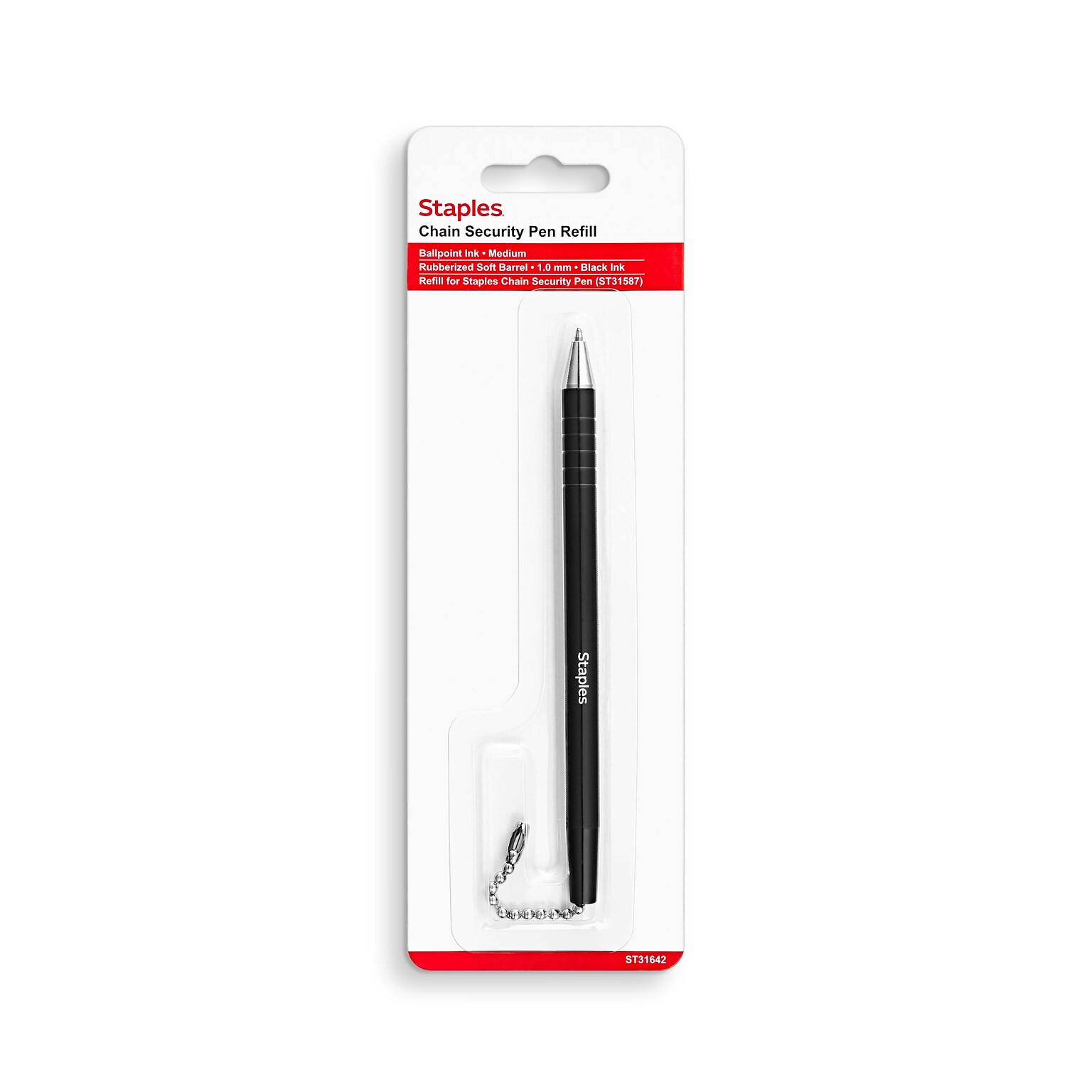 Staples® Anchor Ballpoint Pen Refill, Medium Point, Black Ink (ST31642