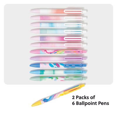 U Brands Retractable Ballpoint Pen, Bold Point, 1.0mm, Black Ink, 2/Pack (7123U01-24)