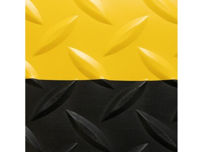 NoTrax Cushion Trax Anti-Fatigue Mat, 36" x 24", Black/Yellow (479S0023YB)