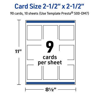 Avery Double Black Border Matte Blank Card, White, 90/Pack (S00-DM7)